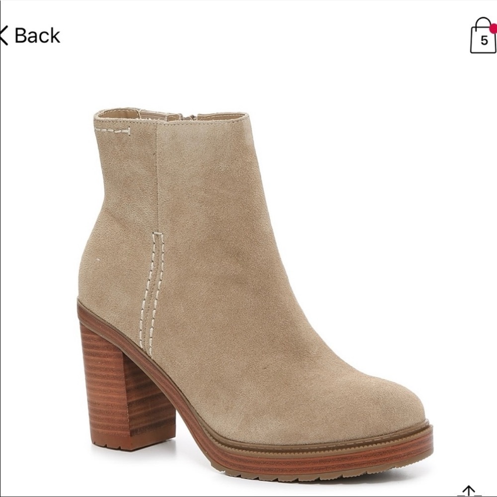 Crown Vintage Taupe Stone Platform Bootie Size 8.5